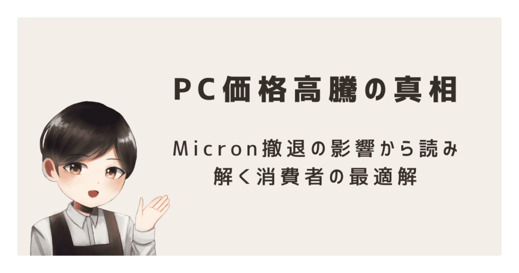 【必見】PC価格高騰の真相とMicron撤退の影響から読み解く消費者の最適解
