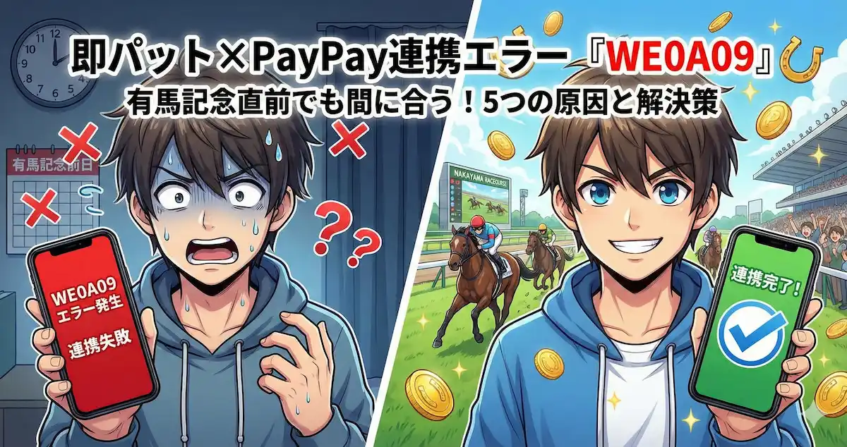 即パットでPayPay登録エラーWE0A09が出る原因と解決策｜有馬記念に間に合わせる完全ガイド
